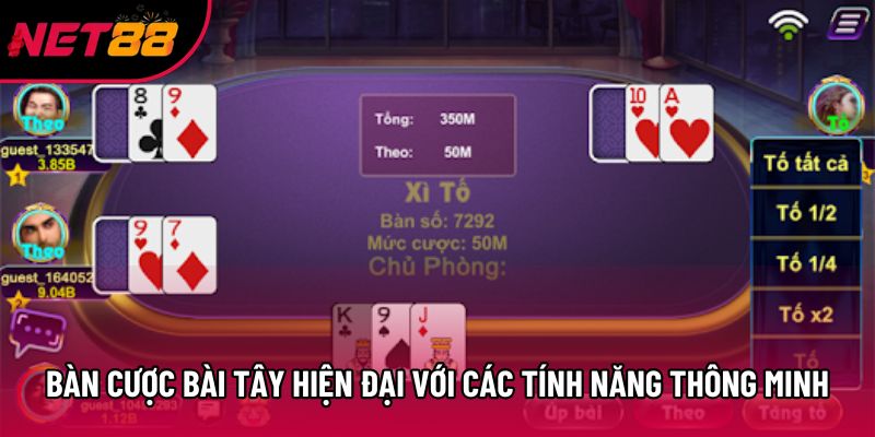 Bàn cược bài tây hiện đại với các tính năng thông minh